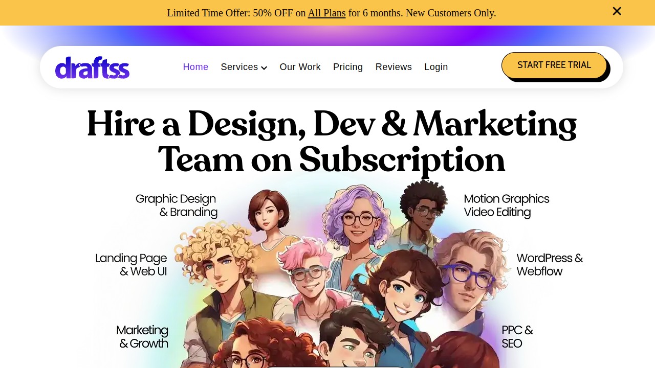 Screenshot of Draftss website