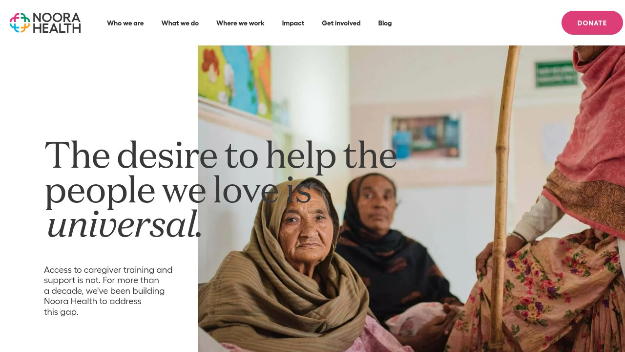 Screenshot of Noora Health website