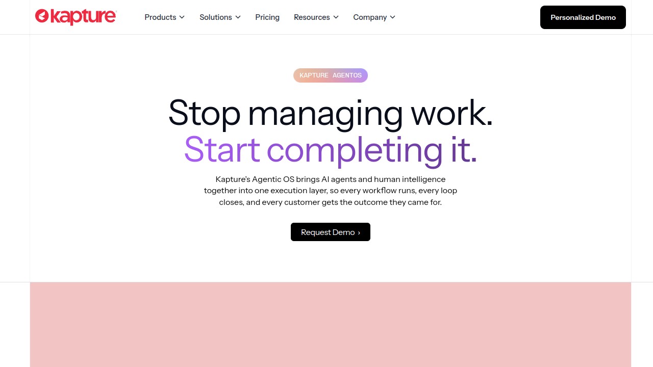 Screenshot of Kapture website