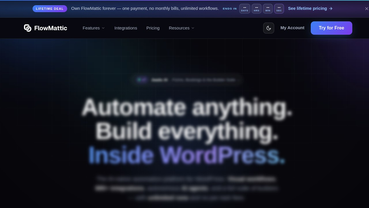 Screenshot of FlowMattic website