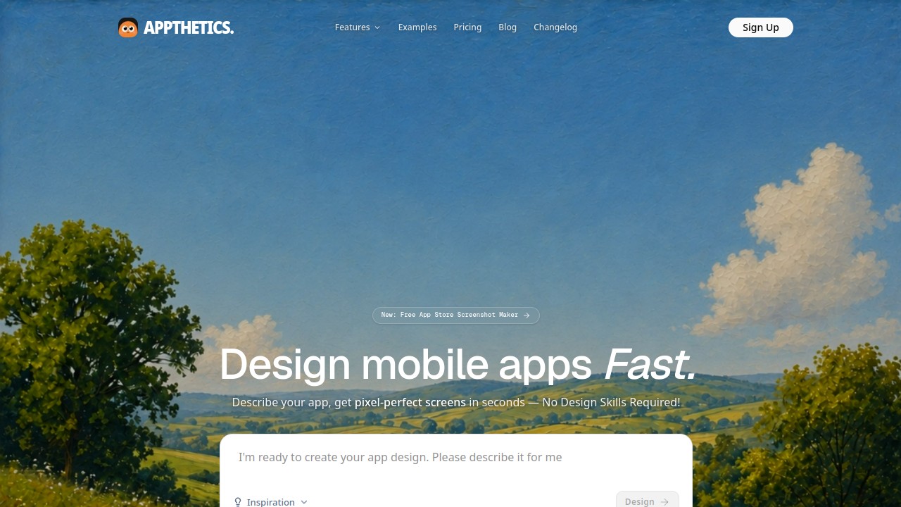 Screenshot of Appthetics website