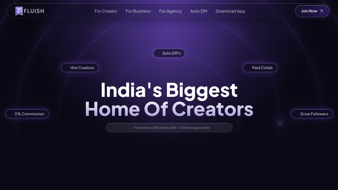 Screenshot of Influish website