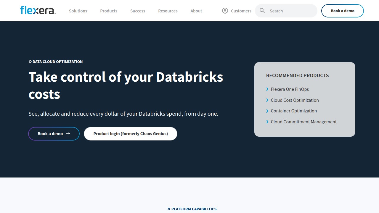 Screenshot of Chaos Genius website