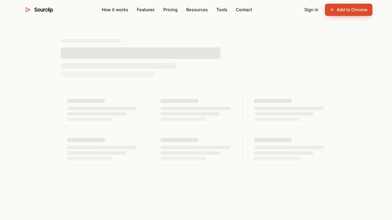 Screenshot of Sourclip website