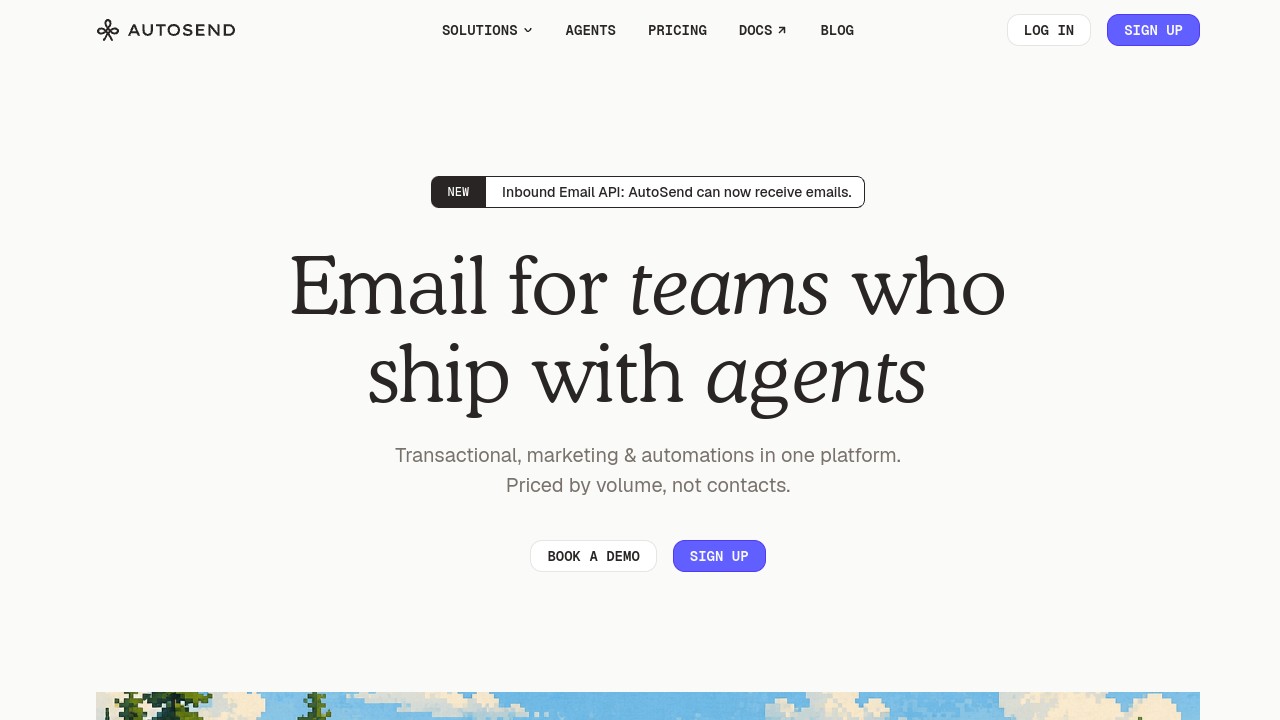 Screenshot of Autosend website