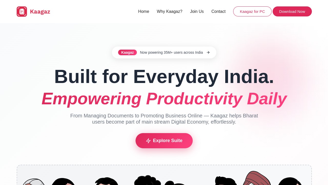 Screenshot of Kaagaz website
