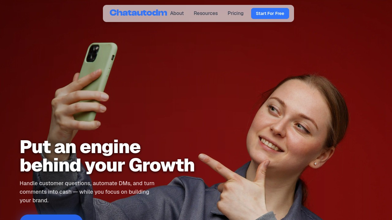 Screenshot of ChatAutoDM website