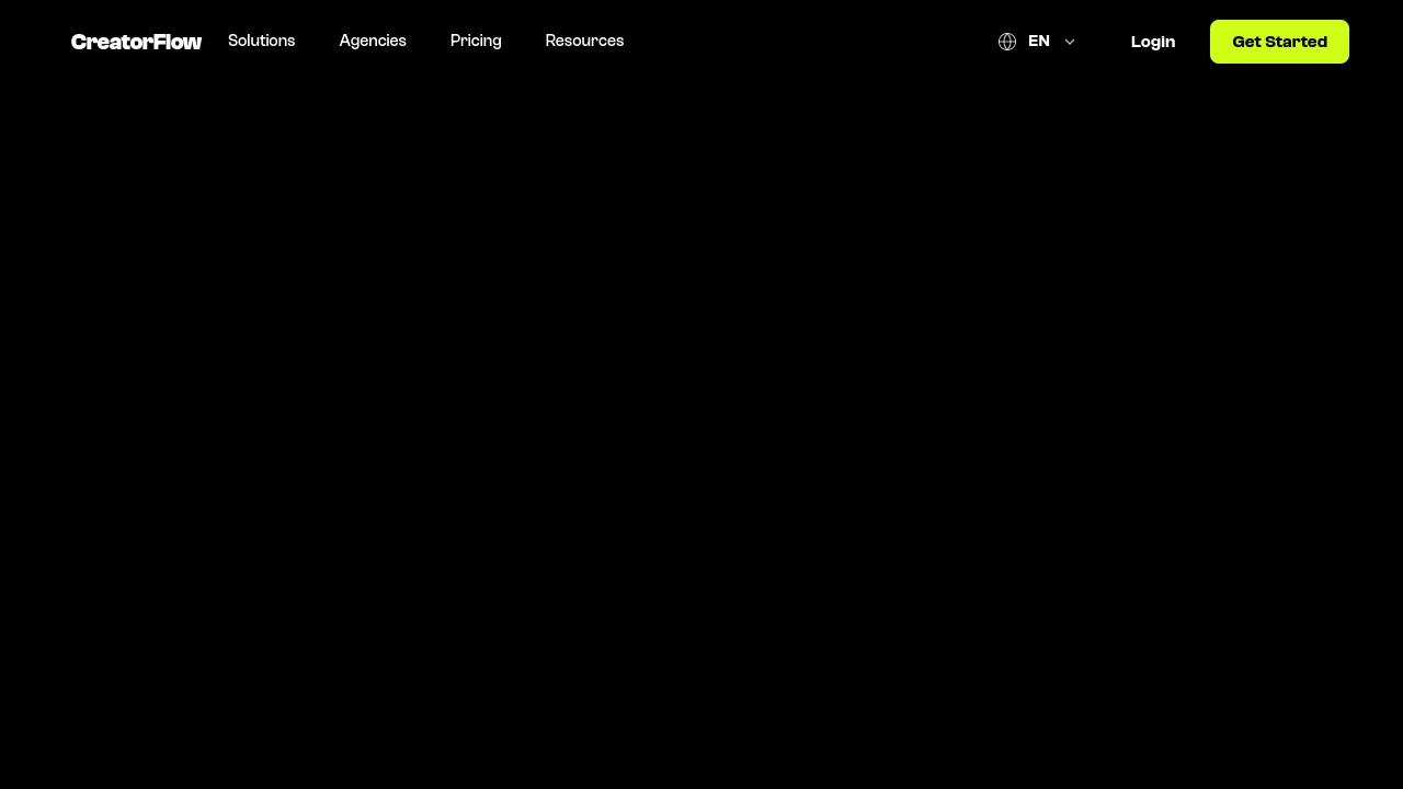 Screenshot of Creatorflow website