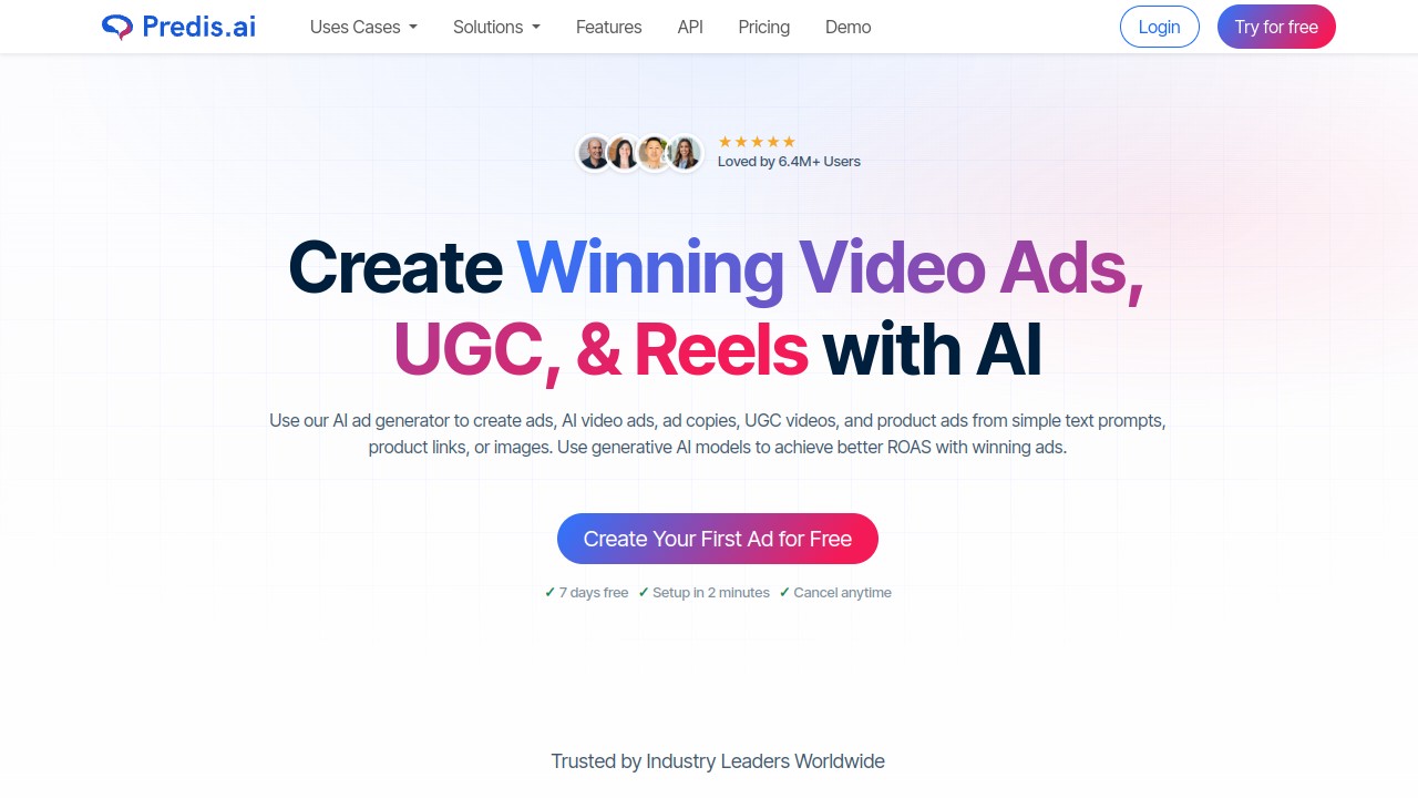 Screenshot of Predis AI website