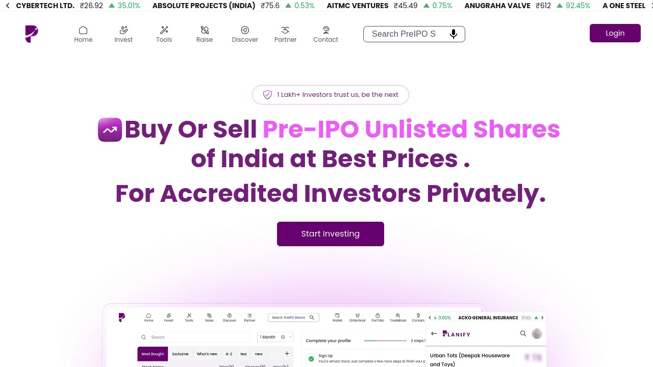 Screenshot of Planify website