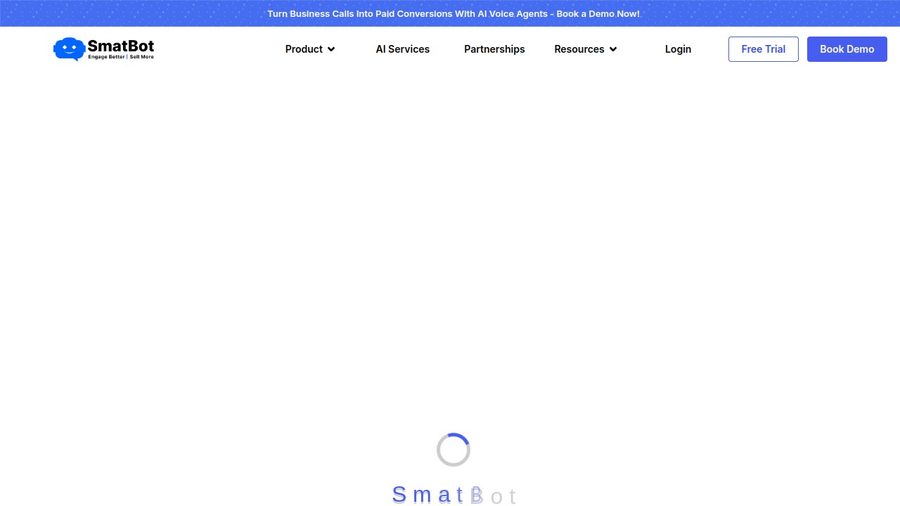 Screenshot of SmatBot website
