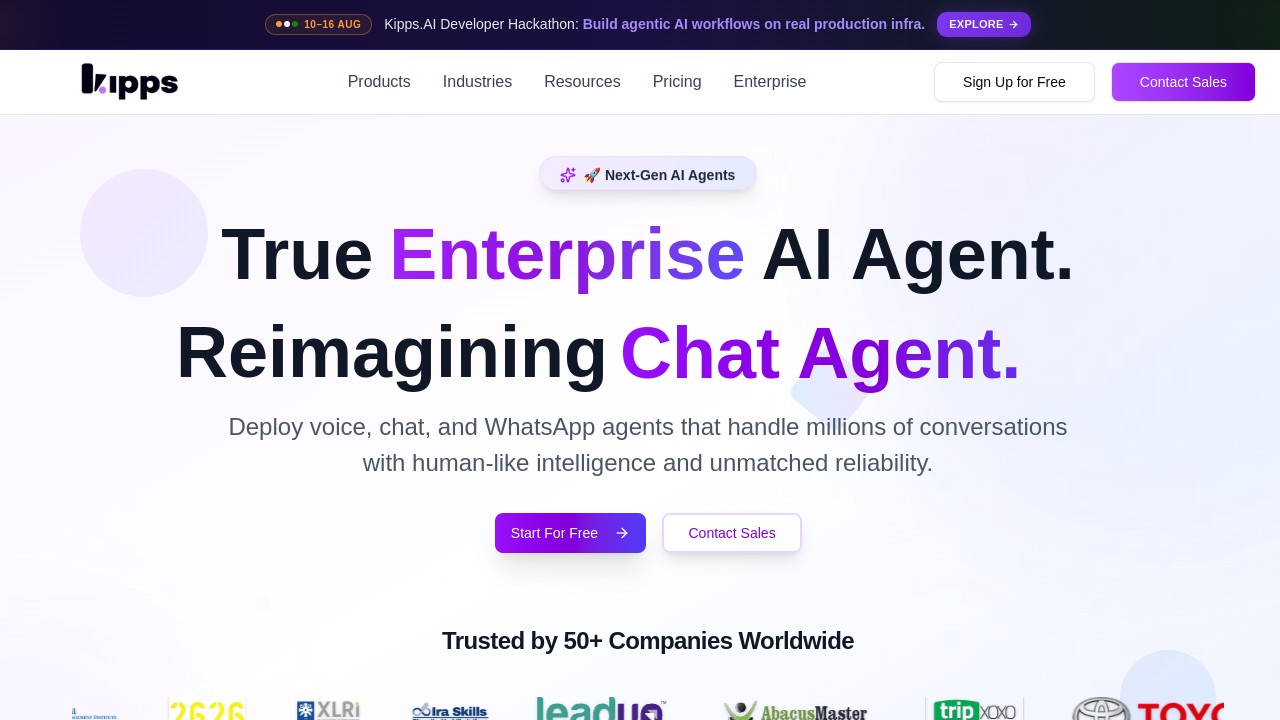 Screenshot of Kipps AI website